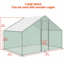 Hengda Enclos Pour Poulailler 6m² En Acier Galvanisé Toit Imperméable Et Anti UV 3x2m 6 M² - Argent 7 Hengda Enclos Pour Poulailler 6m² En Acier Galvanisé Toit Imperméable Et Anti UV 3x2m 6 M² - Argent -POULAILLER ET ÉLEVAGE DE LA BASSE-COUR Ventes 51347647 3