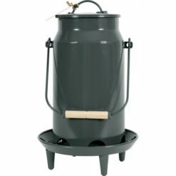 Mangeoire Métal Broc Seau ø 24 X 39 Cm Couleur Ardoise Pour Basse Cour - Animallparadise - Gris