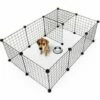 BEICHEN Cage Chien Cage Lapin Enclos Pour Animaux DIY Clotures Pour Animaux De Compagnie Chiot Chien Lapin Guinée Cochon(12 Panneaux)