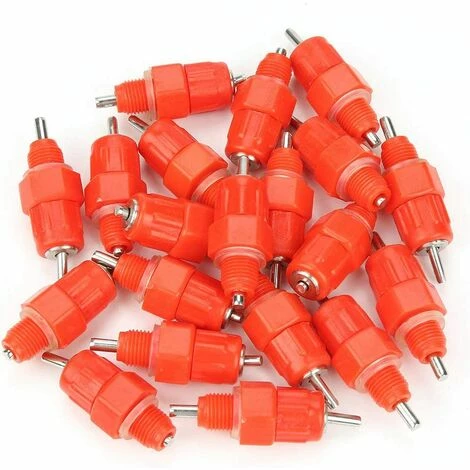 REGALI 20pcs Tetine Abreuvoir Poules Tetine Automatique Pour Poule Volaille Poulet Canard Distributeur D'eau Le Style Vis à Vis élevage Alimentation Du Bétail Abreuver équipement Rouge 1 REGALI 20pcs Tetine Abreuvoir Poules Tetine Automatique Pour Poule Volaille Poulet Canard Distributeur D'eau Le Style Vis à Vis élevage Alimentation Du Bétail Abreuver équipement Rouge