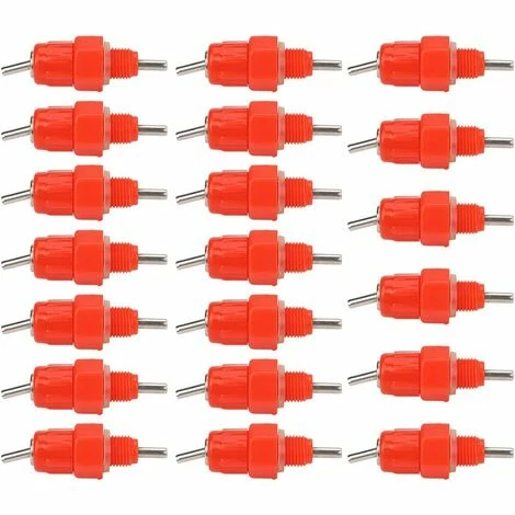 REGALI 20pcs Tetine Abreuvoir Poules Tetine Automatique Pour Poule Volaille Poulet Canard Distributeur D'eau Le Style Vis à Vis élevage Alimentation Du Bétail Abreuver équipement Rouge 5 REGALI 20pcs Tetine Abreuvoir Poules Tetine Automatique Pour Poule Volaille Poulet Canard Distributeur D'eau Le Style Vis à Vis élevage Alimentation Du Bétail Abreuver équipement Rouge – Image 5