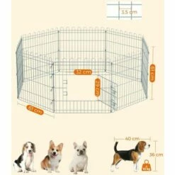 SONGMICS FEANDREA Parc Pour Chien Pliable, Enclos Lapin, Animaux, Argent PPK001W01 - Argent -POULAILLER ET ÉLEVAGE DE LA BASSE-COUR Ventes 54226525 5