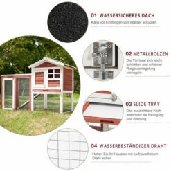 PECUTE Poulailler 118 X 54 X 92 Cm, En Bois De Sapin, Avec Nichoir Avec Support De Couvercle, Imprégné Résistant Aux Intempéries -POULAILLER ET ÉLEVAGE DE LA BASSE-COUR Ventes 54319367 3