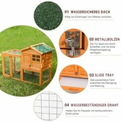 PECUTE Poulailler 118 X 54 X 92 Cm, Grande Maison En Bois Avec Nichoir Avec Support De Couvercle, Imprégné Résistant Aux Intempéries -POULAILLER ET ÉLEVAGE DE LA BASSE-COUR Ventes 54319371 3