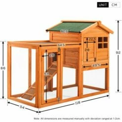 PECUTE Poulailler 118 X 54 X 92 Cm, Grande Maison En Bois Avec Nichoir Avec Support De Couvercle, Imprégné Résistant Aux Intempéries -POULAILLER ET ÉLEVAGE DE LA BASSE-COUR Ventes 54319371 4