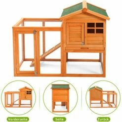 PECUTE Poulailler 118 X 54 X 92 Cm, Grande Maison En Bois Avec Nichoir Avec Support De Couvercle, Imprégné Résistant Aux Intempéries -POULAILLER ET ÉLEVAGE DE LA BASSE-COUR Ventes 54319371 5