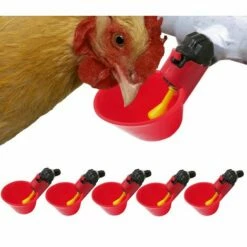 ILOVEMILAN Volaille Automatique Abreuvoir,6 PCS Buveur De Volaille,Poulet Abreuvoir D'eau,Buveurs Automatiques Abreuvoirs En Plastique Rouge Backyards Canard Oiseau Caille Pigeon Poule Alimentation D'eau Bol