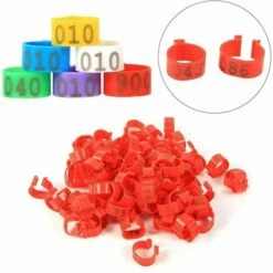 TINOR 100Pcs Bagues/Anneaux De Pied Plastique Pour Oiseaux/Pigeon 18MM Pour Poulets Canards Poules Poulets Volaille Pour Colombe Poules Poule Perroquet Oiseaux Identification(Red) -POULAILLER ET ÉLEVAGE DE LA BASSE-COUR Ventes 54847779 5