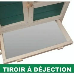 PRIVATE GARDEN Poulailler 2 à 4 Poules Avec Enclos - Clapier - Cage à Lapins Ou Rongeurs XXL 2 Étages En Bois Canadien - Vert Et Blanc -POULAILLER ET ÉLEVAGE DE LA BASSE-COUR Ventes 55295763 5