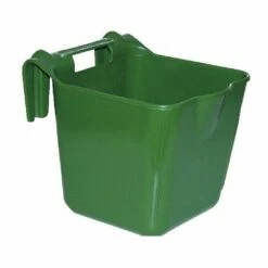 Kerbl Comedero Hangon 8L Pour Suspendre, Plastique R_sistant Aux Chocs, Avec Crochets, Vert, Circulaire, Avec Poign_e, 27 X 35 X 25 Cm, 8 L