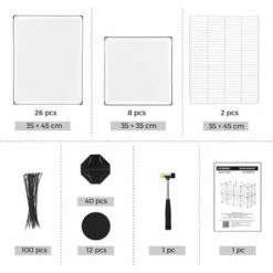 SONGMICS Parc Modulable Pour Cochon D'Inde, Cage Avec Escaliers, 143 X 73 X 91 Cm, Enclos Avec Panneaux, Pour Hamsters, Lapins, Petits Animaux, Transparent LPC005W01 - Transparent -POULAILLER ET ÉLEVAGE DE LA BASSE-COUR Ventes 55483261 4