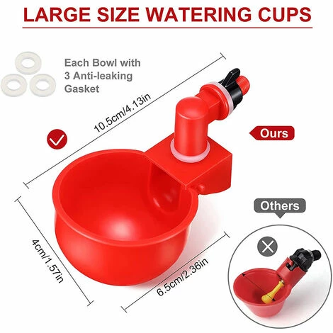 IRISFR 6pcs Automatiques Supplies Abreuvoir Poules Tasses à Bol Bol En Plastique, Volailles Distributeurs D'eau Automatique De L'eau Potable Tasses Pour Poussins Cailles Canards Bird,Lilaris 2 IRISFR 6pcs Automatiques Supplies Abreuvoir Poules Tasses à Bol Bol En Plastique, Volailles Distributeurs D'eau Automatique De L'eau Potable Tasses Pour Poussins Cailles Canards Bird,Lilaris – Image 2