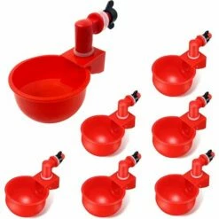 DECKON 6pcs Automatiques Supplies Abreuvoir Poules Tasses à Bol Bol En Plastique, Volailles Distributeurs D'eau Automatique De L'eau Potable Tasses Pour Poussins Cailles Canards Bird