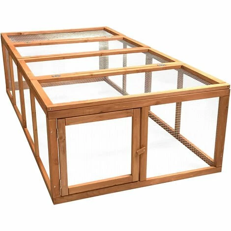 WILTEC Clapier à Lapin XXL Cage Pour Petits Animaux Avec Enclos Parc Rongeurs Élevage Basse-cour Ferme 1 WILTEC Clapier à Lapin XXL Cage Pour Petits Animaux Avec Enclos Parc Rongeurs Élevage Basse-cour Ferme