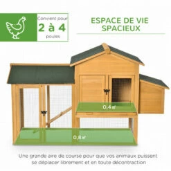 PawHut Poulailler Cottage Cage à Poules Sur Pied Dim. 168L X 75l X 103H Cm Multi-équipement Bois Sapin Pré-huilé - Orange -POULAILLER ET ÉLEVAGE DE LA BASSE-COUR Ventes 56842172 5