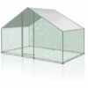 SWANEW Enclos Pour Poulailler 6m² En Acier Galvanisé Toit Imperméable Et Anti UV 3x2m 6 M² - Argent