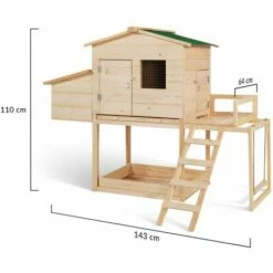IDMARKET Poulailler EXCLUSIVE Avec Pondoir En Bois Et Aire De Jeux -POULAILLER ET ÉLEVAGE DE LA BASSE-COUR Ventes 57961274 3