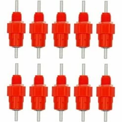 REGALI Lot De 10 D'eau Pour Poulet En Forme De Cailles - En Acier Inoxydable - Rouge