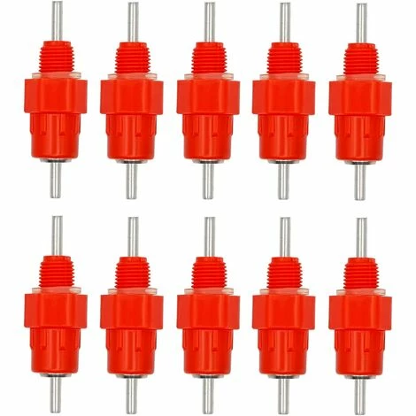 REGALI Lot De 10 D'eau Pour Poulet En Forme De Cailles - En Acier Inoxydable - Rouge 1 REGALI Lot De 10 D'eau Pour Poulet En Forme De Cailles - En Acier Inoxydable - Rouge