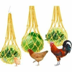 EINEMGELD Mangeoire à Légumes Pour Oiseaux - Grand Support Pour Mangeoire à Suspendre - Poules, Oies, Canards, Grands Oiseaux (Jaune) -POULAILLER ET ÉLEVAGE DE LA BASSE-COUR Ventes 59144815 3