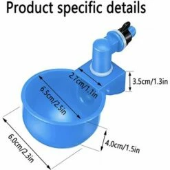 FR-LIFE BR-Vie 4 Pcs,Abreuvoir Poules,Abreuvoirs Automatiques De Poulet,Volaille Automatique Abreuvoir,Abreuvoir En Plastique Bleu,Outil D'Abreuvement Pour Volaille,Convient Aux Poulets,Canards,Volailles, Oiseaux -POULAILLER ET ÉLEVAGE DE LA BASSE-COUR Ventes 59314993 5