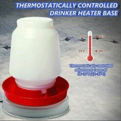 Ensoleillé Abreur De Volaille Base Chauffée Durable Métal Chick Supplies Pratique Accessoires De Poulailler Facile -POULAILLER ET ÉLEVAGE DE LA BASSE-COUR Ventes 59596898 3