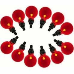 STARLIGHT Ferme Automatique Abreuvoir De Poulet Tasses Volaille Potable Oiseau Abreuvoir Coop Oiseau Abreuvoir (Rouge (12 Pcs),STAR.L