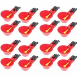HEGUYEY 16Pcs Abreuvoir Poulet Abreuvoir Automatique Poule, Abreuvoir Mamelons D'eau De Volaille, Montage Latéral Horizontal Lot De Distributeur D'eau Potable Pour Oiseau Canard Poulet