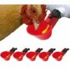 DENUOTOP Volaille Automatique Abreuvoir,6 PCS Buveur De Volaille,Poulet Abreuvoir D'eau,Buveurs Automatiques Abreuvoirs En Plastique Rouge Backyards Canard Oiseau Caille Pigeon Poule Alimentation D'eau Bol