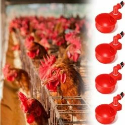 IRISFR Abreuvoir Poules, Volaille Automatique Abreuvoir, Abreuvoirs Automatiques De Poulet, Outil D'Abreuvement Pour Volaille, Convient Aux Oiseaux 10.5*4*6.5cm (Rouge) 4 Pcs,Lilaris -POULAILLER ET ÉLEVAGE DE LA BASSE-COUR Ventes 60609409 4