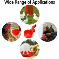 IRISFR Abreuvoir Poules, Volaille Automatique Abreuvoir, Abreuvoirs Automatiques De Poulet, Outil D'Abreuvement Pour Volaille, Convient Aux Oiseaux 10.5*4*6.5cm (Rouge) 4 Pcs,Lilaris -POULAILLER ET ÉLEVAGE DE LA BASSE-COUR Ventes 60609409 5