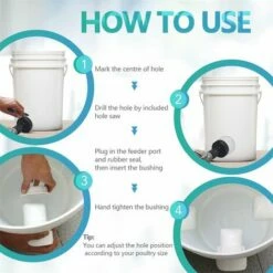 Yoouyida Mangeoire Poules Plastique Mangeoire Poules Automatique, 4 Ports DIY Mangeoire à Poulet Kit [Anti-Gaspillage] [Anti Nuisible] Abreuvoir A Poules Mangeoire Poussin Pour Seaux Tonneaux Bacs -POULAILLER ET ÉLEVAGE DE LA BASSE-COUR Ventes 60651924 3