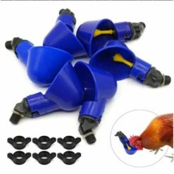 Yoouyida 12 Pièces Abreuvoir Poules Tasses Plastique Bol Abreuvoir Automatique Pour Poules Oiseaux Cailles Volailles Distributeurs D'eau（bleu） -POULAILLER ET ÉLEVAGE DE LA BASSE-COUR Ventes 60652111 4