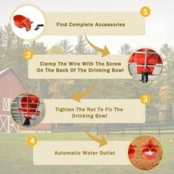 Yoouyida Abreuvoir Poules, Mangeoire Poule Automatique, Mangeoire Poules Exterieur Avec Tasses D'arrosage Tasses Bols Plastique Rouge Jardin Poulet Flock Duck Bird Feeder 10 Tasses D'eau Avec Matériel -POULAILLER ET ÉLEVAGE DE LA BASSE-COUR Ventes 60652213 3