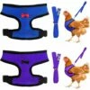 STARLIGHT 2 Pièces Harnais De Poulet Set, SL.GT Laisse Pour Poule Réglable, Harnais Respirant Chiot, Ajustable Harnet Petit Animal, Harnai Poulet Anti Traction