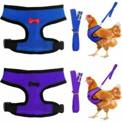 STARLIGHT 2 Pièces Harnais De Poulet Set, SL.GT Laisse Pour Poule Réglable, Harnais Respirant Chiot, Ajustable Harnet Petit Animal, Harnai Poulet Anti Traction