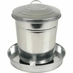 FLAMINGO Seau à Nourriture Galvanisé Hedwig 6 L - Argent