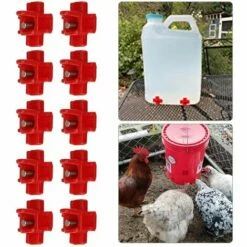 LIFCAUSAL 10 Mamelons D'eau De Poulet D'eau De Volaille Automatique à Montage Latéral Horizontal Pour Poulet Caille Ou Canard -POULAILLER ET ÉLEVAGE DE LA BASSE-COUR Ventes 61023030 4