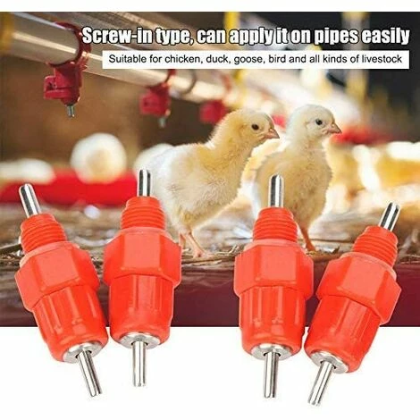 REGALOS Lot De 20 Tétines Automatiques Pour Poules, Volailles, Poulets, Canards, Fontaine à Boire, Alimentation Du Bétail, équipement D'abreuvement Du Bétail. 4 REGALOS Lot De 20 Tétines Automatiques Pour Poules, Volailles, Poulets, Canards, Fontaine à Boire, Alimentation Du Bétail, équipement D'abreuvement Du Bétail. – Image 4