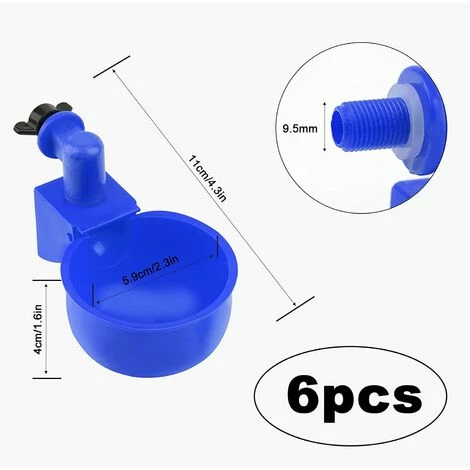 REGALOS Lot De 6 Abreuvoirs Automatiques 3/8", Abreuvoirs Automatiques Pour Poulet, Abreuvoirs Poulet Canard Dinde (bleu) 2 REGALOS Lot De 6 Abreuvoirs Automatiques 3/8", Abreuvoirs Automatiques Pour Poulet, Abreuvoirs Poulet Canard Dinde (bleu) – Image 2