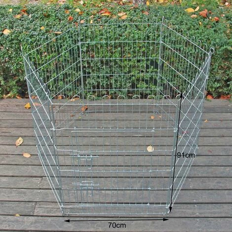 WILTEC Parc Pour Chiens Enclos Pour Chiots 6 Pièces 70x91 Cm Par élément Cage Pour Animaux Domestiques 4 WILTEC Parc Pour Chiens Enclos Pour Chiots 6 Pièces 70x91 Cm Par élément Cage Pour Animaux Domestiques – Image 4