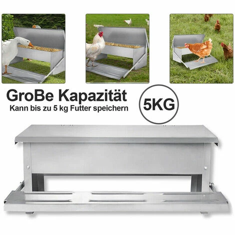 EINFEBEN Mangeoire Automatique Avec Couvercle Distributeur Automatique Auge Auge D’alimentation Résistante Aux Intempéries 5kg - Argent 2 EINFEBEN Mangeoire Automatique Avec Couvercle Distributeur Automatique Auge Auge D’alimentation Résistante Aux Intempéries 5kg - Argent – Image 2