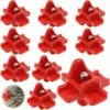 ROSIER 10 Pièces Buveurs D'Eau De Poulet En Plastique Et Acier Inoxydable 304 Abreuvoir Automatique Pour Tétine De Poulet En Rouge 32 X 32mm Distributeur Abreuvoir Équipement Pour Poulet Oie Oiseau,—VEBTles