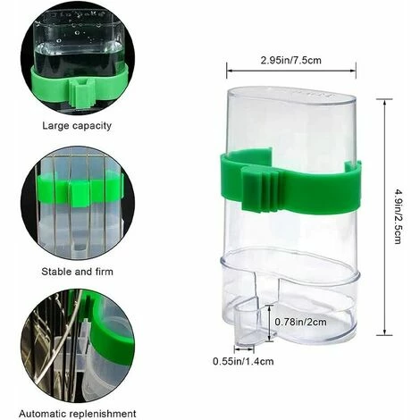 FOZIY 2 X Distributeur D'eau Pour Oiseaux Mangeoire Automatique Abreuvoir Pour Oiseaux Abreuvoir Pour Oiseaux,Fonepro 2 FOZIY 2 X Distributeur D'eau Pour Oiseaux Mangeoire Automatique Abreuvoir Pour Oiseaux Abreuvoir Pour Oiseaux,Fonepro – Image 2