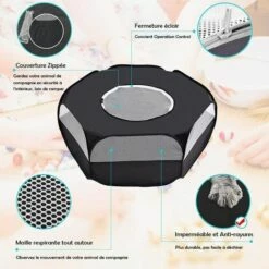 ROSIER Parc Pour Petit Animal Avec Couverture, Cage Pliable, Portable, Imperméable Et Respirante, Pour Lapin, écureuil, Chaton, Chiot, Chinchilla Et Hérisson (Noir),VEBTles -POULAILLER ET ÉLEVAGE DE LA BASSE-COUR Ventes 64000726 5