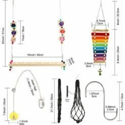 BAICCCF Accessoire Poulailler Lot De 4 Jouets De Poulet Pour Accessoires De Poulailler, Balançoire De Poulet, Xylophone, Mangeoire à Suspendre Pour Légumes, étagère à Fruits De Poulet Pour Coq De Volaille, Grand Oiseau, Perroquet, Cadeau De Divertissement. -POULAILLER ET ÉLEVAGE DE LA BASSE-COUR Ventes 64107272 2
