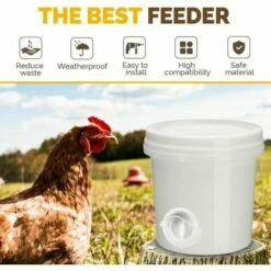 BAICCCF Accessoire Poulailler Mangeoire à Poulet, No Waste Volaille Feeder-Automatic Gravity Feeder Kit With 6 Ports And 1 Hole Saw, Rain Proof And Insect Proof, Durable And Pratique, For Barrels, Boxes, Auges. -POULAILLER ET ÉLEVAGE DE LA BASSE-COUR Ventes 64107570 5