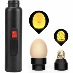 CARILLONSàVENT Mire Oeuf Lampe Mire Oeuf Testeur D'oeufs, Lumière LED Pour Vérifier L’Incubation D’Oeuf Portable Incubateur D'oeufs De Cane Lampe De Poche Batterie Pour Volaille Carivent