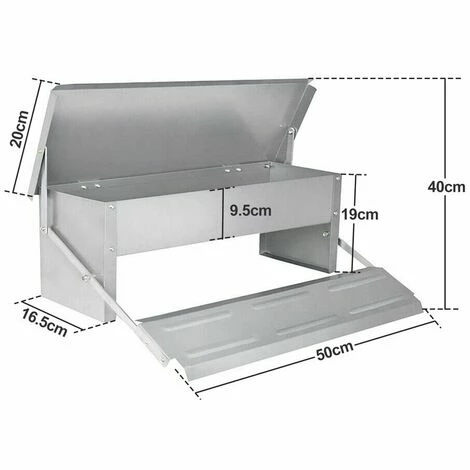 Randaco Mangeoire Automatique Avec Couvercle Distributeur Automatique Auge Auge D’alimentation Résistante Aux Intempéries 5kg - Argent 3 Randaco Mangeoire Automatique Avec Couvercle Distributeur Automatique Auge Auge D’alimentation Résistante Aux Intempéries 5kg - Argent – Image 3
