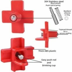 SLBRILLèRE 10 Pcs Abreuvoir Poulet, Eau Tétine Poule Alimentateur Fournitures De Volaille Automatique, Distributeur D'eau Canard à Montage Latéral Horizontal Pour Abreuvoir D'eau Propre -POULAILLER ET ÉLEVAGE DE LA BASSE-COUR Ventes 64707051 5